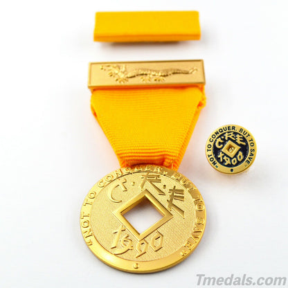 U.S. imperial Order of the Dragon Medal China Chinese 1900 C.R.E USA Type 1 Replica