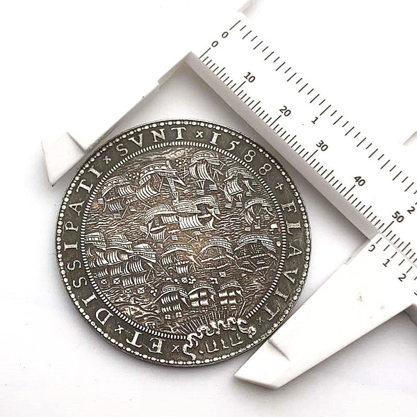 Elizabeth I Defeat of the Spanish Armada Medal 1588 UK Medal Cion very nice Replica Copy